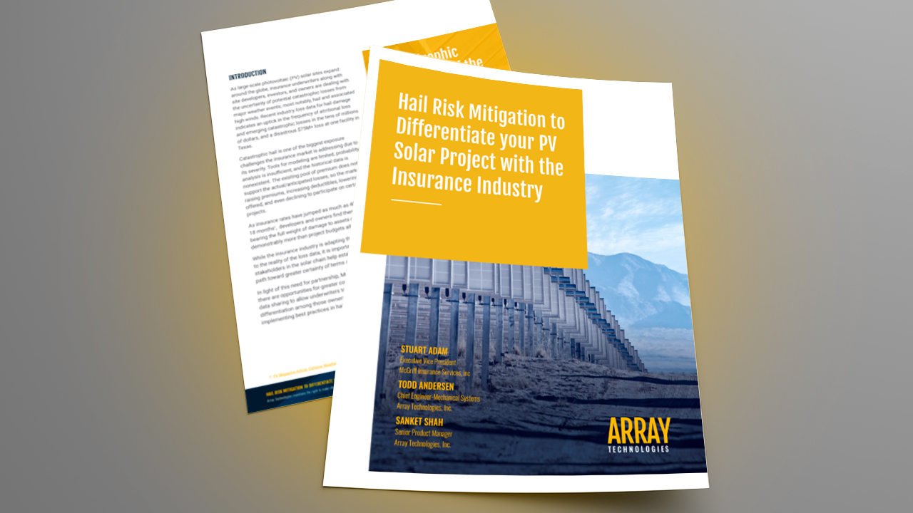 귀하의 PV 태양광 프로젝트를 보험 업계와 차별화하기 위한 우박 위험 완화에 관한 바카라사이트 기술 백서