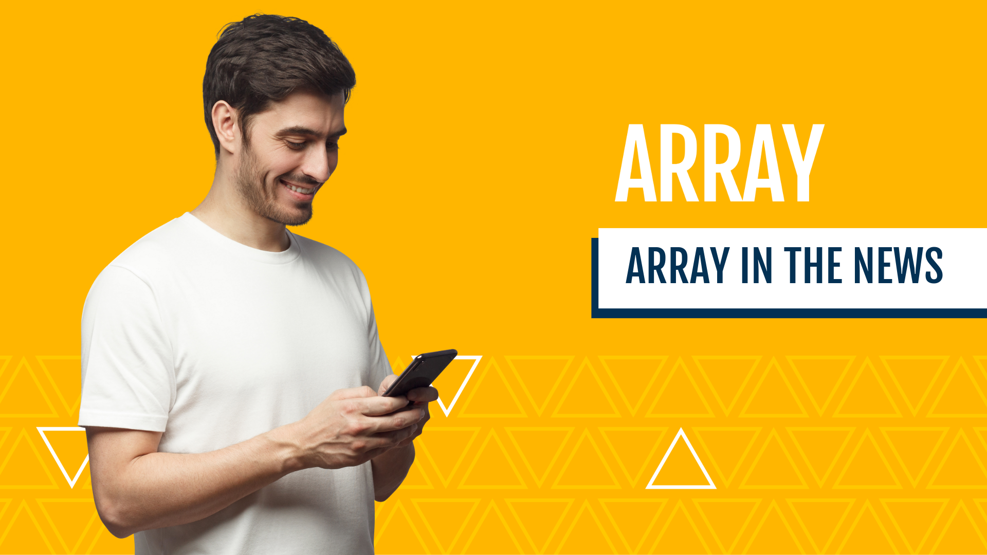 남자 옆의 해외 바카라 사이트 로고에 바카라사이트이있는 노란색 배경에 전화를 걸고있는 사람